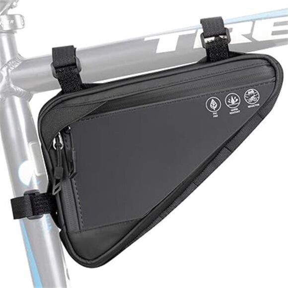 Bike Frame Storage Bag, Water Resistant Reflective Bicycle Triangle Bag - Picture 7 of 7